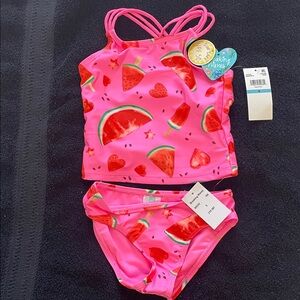Playful Watermelon Print Kids Bikini Set